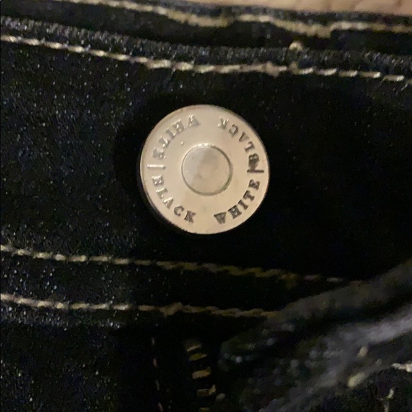 White House Black Market Black Denim Skirt Size 6 - Picture 4 of 5